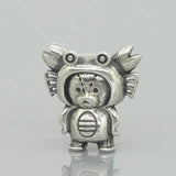 925 Sterling Silver Cancer Bear Charm Bead for DGA Troll and Pan Bracelet