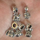925 Sterling Silver Cartoon Animals Dangle Pendant Charm
