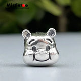 Sterling Silver Cartoon Bear Charm Bead Jewelry