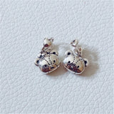 Sterling Silver Cartoon Bear Dangle Charm Bead European Jewelry