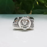 Sterling Silver Cat Camera Charm Bead Jewelry