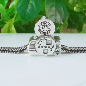 Sterling Silver Cat Camera Charm Bead Jewelry