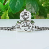 Sterling Silver Cat Camera Charm Bead Jewelry