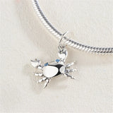 925 Silver Cartoon Crab Dangle Pendant Charm Jewelry