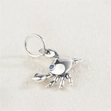 925 Silver Cartoon Crab Dangle Pendant Charm Jewelry