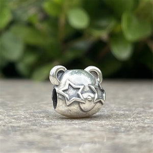 925 Sterling Silver Cartoon Bear Charm Bead European Jewelry