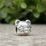 925 Sterling Silver Cartoon Bear Charm Bead European Jewelry