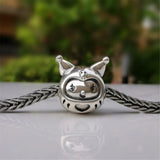 Sterling Silver Cartoon Girl Charm Bead Jewelry