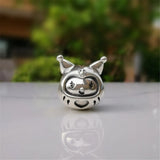 Sterling Silver Cartoon Girl Charm Bead Jewelry
