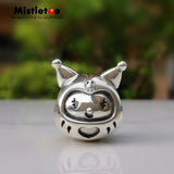 Sterling Silver Cartoon Girl Charm Bead Jewelry