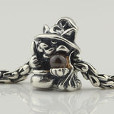 Sterling Silver Cat Sorcerer Charm Bead European Jewelry