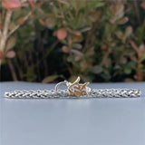 925 Sterling Silver Chinese Characters Fortune Lock Clasp European Jewelry