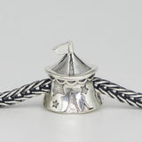 925 Silver Mistletoe Circus Tent Charm Bead European Jewelry