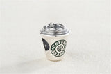 Sterling Silver Coffee Cup Charm Bead European Jewelry