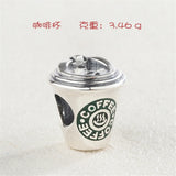 Sterling Silver Coffee Cup Charm Bead European Jewelry