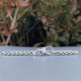 925 Silver Bear Pink CZ & Bow Clasp Clear CZ Jewelry