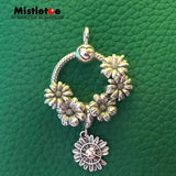 Mistletoe 925 Sterling Silver Daisy Flower Stoppper Spacer Charm Bead
