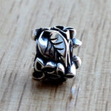 925 Sterling Silver Mistletoe Flowers Charm Bead for Bracelet