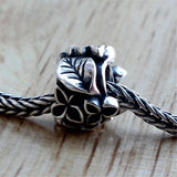 925 Sterling Silver Mistletoe Flowers Charm Bead for Bracelet