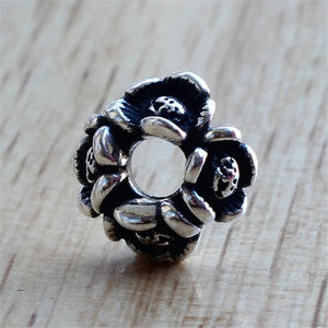 Mistletoe 925 Silver Ring Flower Charm Bead for Bracelet