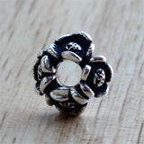 Mistletoe 925 Silver Ring Flower Charm Bead for Bracelet