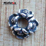 Mistletoe 925 Silver Ring Flower Charm Bead for Bracelet