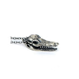 925 Sterling Silver Dinosaur Skull Pendant Necklace European Jewelry