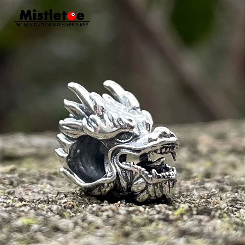 Sterling Silver Dragon Charm Bead for Jewelry