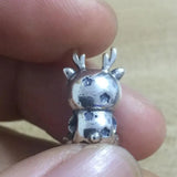 925 Sterling Silver Mistletoe Elk Bear Charm Bead for Bracelet
