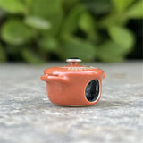 Sterling Silver Enamel Cartoon Cat Rice Cooker Charm Bead Jewelry