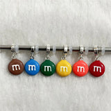 Colorful M Candy Dangle Charm Pendant 925 Sterling Silver Jewelry