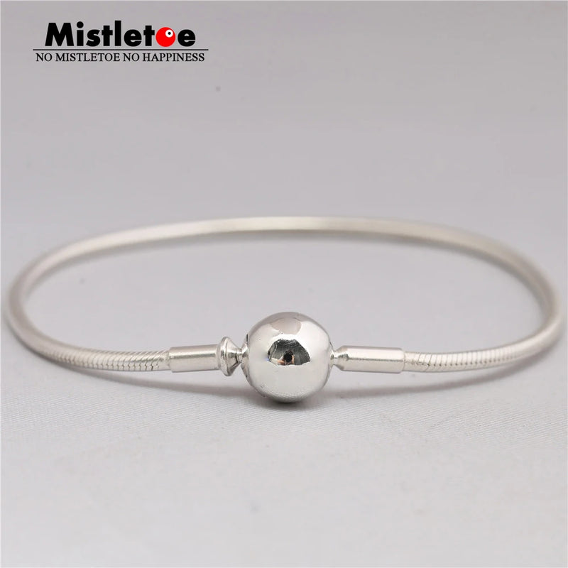 Mistletoe 925 Silver Snake Bracelet & Necklace