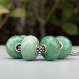 925 Sterling Silver Mistletoe Faceted Fuchsite Quartzite Charm Bead
