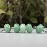 925 Sterling Silver Mistletoe Faceted Fuchsite Quartzite Charm Bead