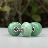 925 Sterling Silver Mistletoe Faceted Fuchsite Quartzite Charm Bead