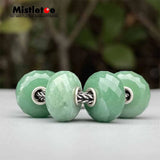 925 Sterling Silver Mistletoe Faceted Fuchsite Quartzite Charm Bead
