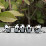 Mistletoe 925 Sterling Silver Faceted Iron ore Stone Charm Bead