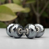 Mistletoe 925 Sterling Silver Faceted Iron ore Stone Charm Bead