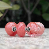 Watermelon Quartz Charm Bead for 3.0mm Bracelet - 925 Sterling Silver
