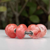 Watermelon Quartz Charm Bead for 3.0mm Bracelet - 925 Sterling Silver