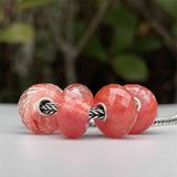 Watermelon Quartz Charm Bead for 3.0mm Bracelet - 925 Sterling Silver