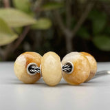 925 Sterling Silver Mistletoe Charm Bead with Yellow Fuchsite Quartzite Stone