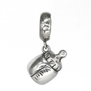 925 Sterling Silver Mistletoe Feeding Bottle Dangle Charm