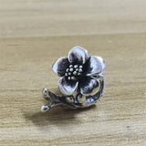 925 Sterling Silver Mistletoe Flower Stopper Charm Bead