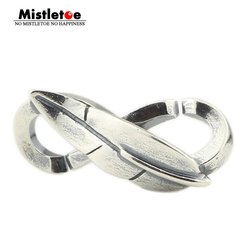 Mistletoe 925 Sterling Silver Feather, European Bracelet X Jewelry