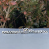 925 Silver Mistletoe Top Hat Watch Clasp with Clear CZ