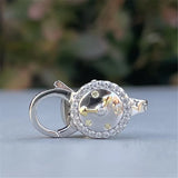 925 Silver Mistletoe Top Hat Watch Clasp with Clear CZ