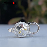 925 Silver Mistletoe Top Hat Watch Clasp with Clear CZ
