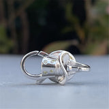 925 Silver Mistletoe Top Hat Watch Clasp with Clear CZ