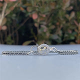925 Silver Mistletoe Top Hat Watch Clasp with Clear CZ